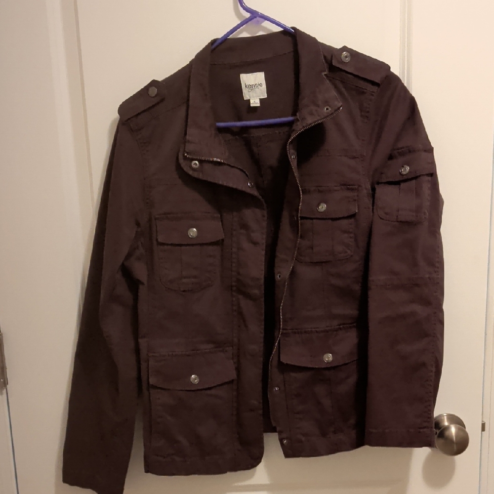 Kensie Olive Green Military Jacket. Like New Size Large.